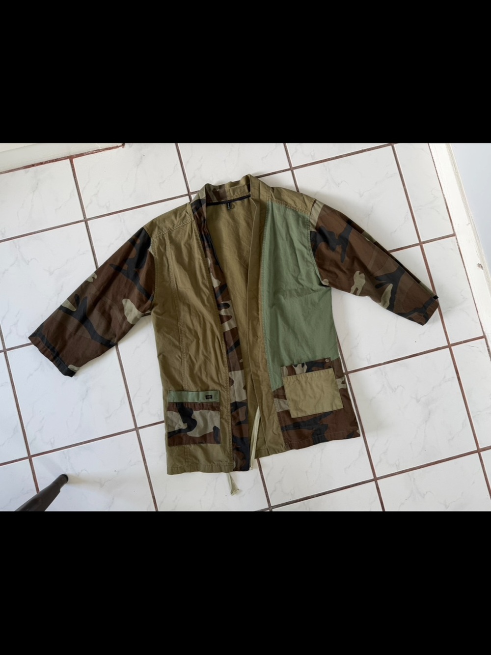 Camouflage Patchwork Utility Kimono Styled Jacket
